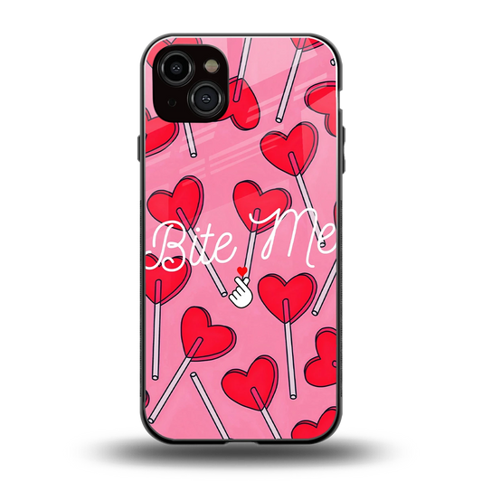 Bite Me back phone cover | glass case for iphone 14 plus