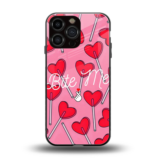 Bite Me back phone cover | glass case for iphone 15 pro max