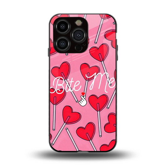 Bite Me back phone cover | glass case for iphone 15 pro
