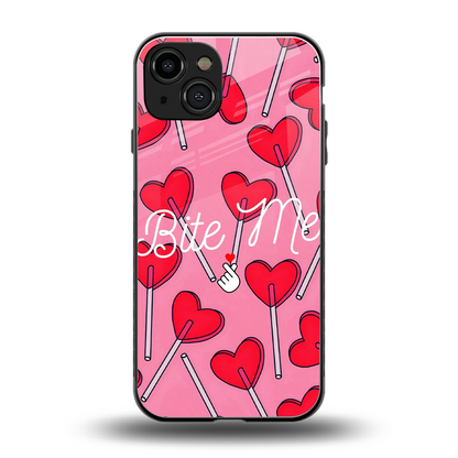 Bite Me back phone cover | glass case for iphone 15