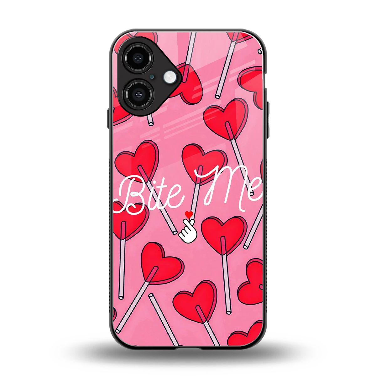 Bite Me back phone cover | glass case for iphone 16 plus