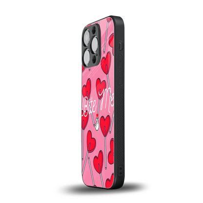 Bite Me iphone 16 pro mobile cover | shockproof glass phone case