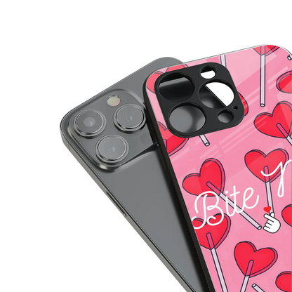 Bite Me stylish phone case for iphone 14 | glossy glass and slim fit