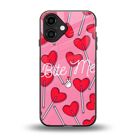 Bite Me back phone cover | glass case for iphone 16