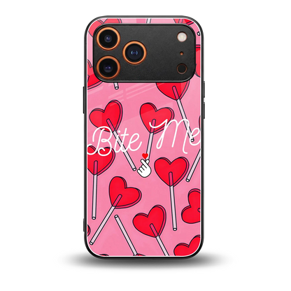 Bite Me back phone cover | glass case for iphone 17 pro