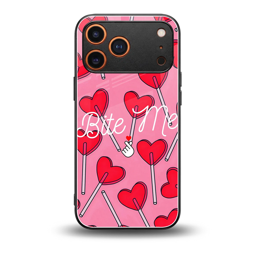 Bite Me back phone cover | glass case for iphone 17 pro max
