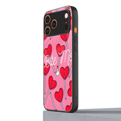 Bite Me iphone 17 pro mobile cover | shockproof glass phone case