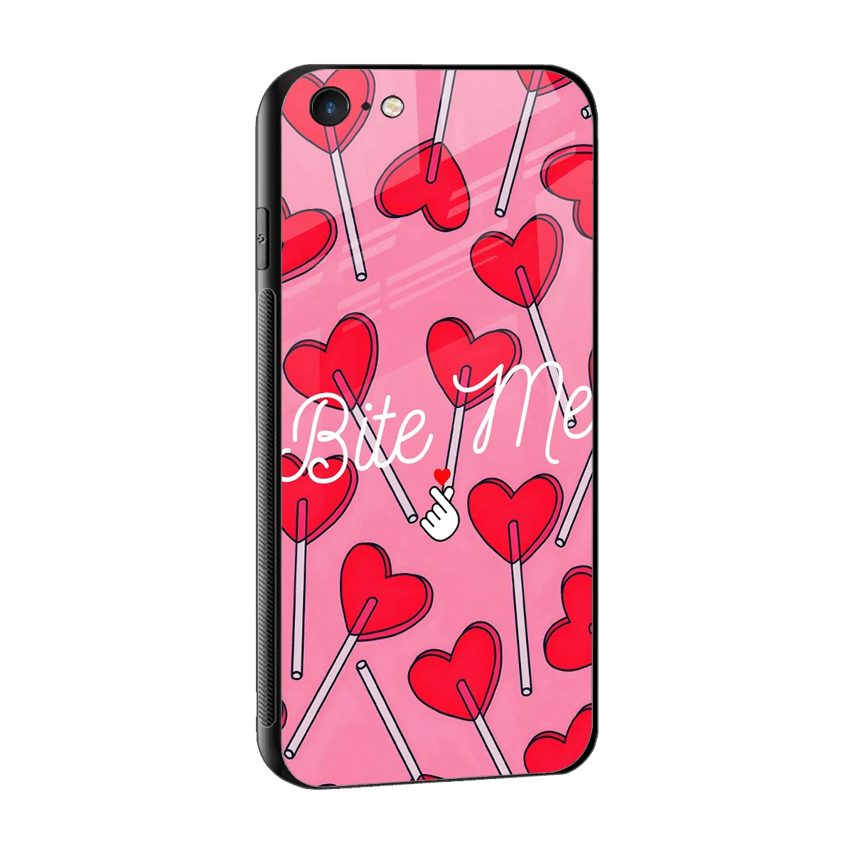 Bite Me sleek iphone 6s plus cover with tempered glass back and TPU edges