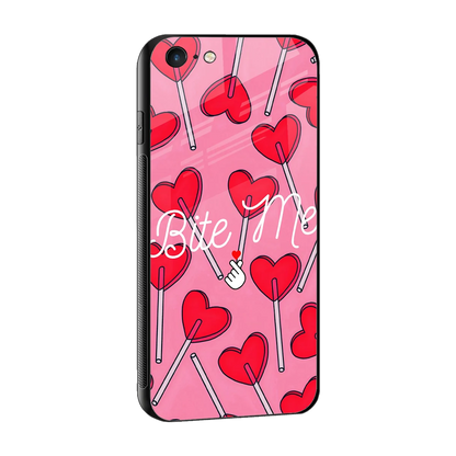 Bite Me sleek iphone 6s cover with tempered glass back and TPU edges