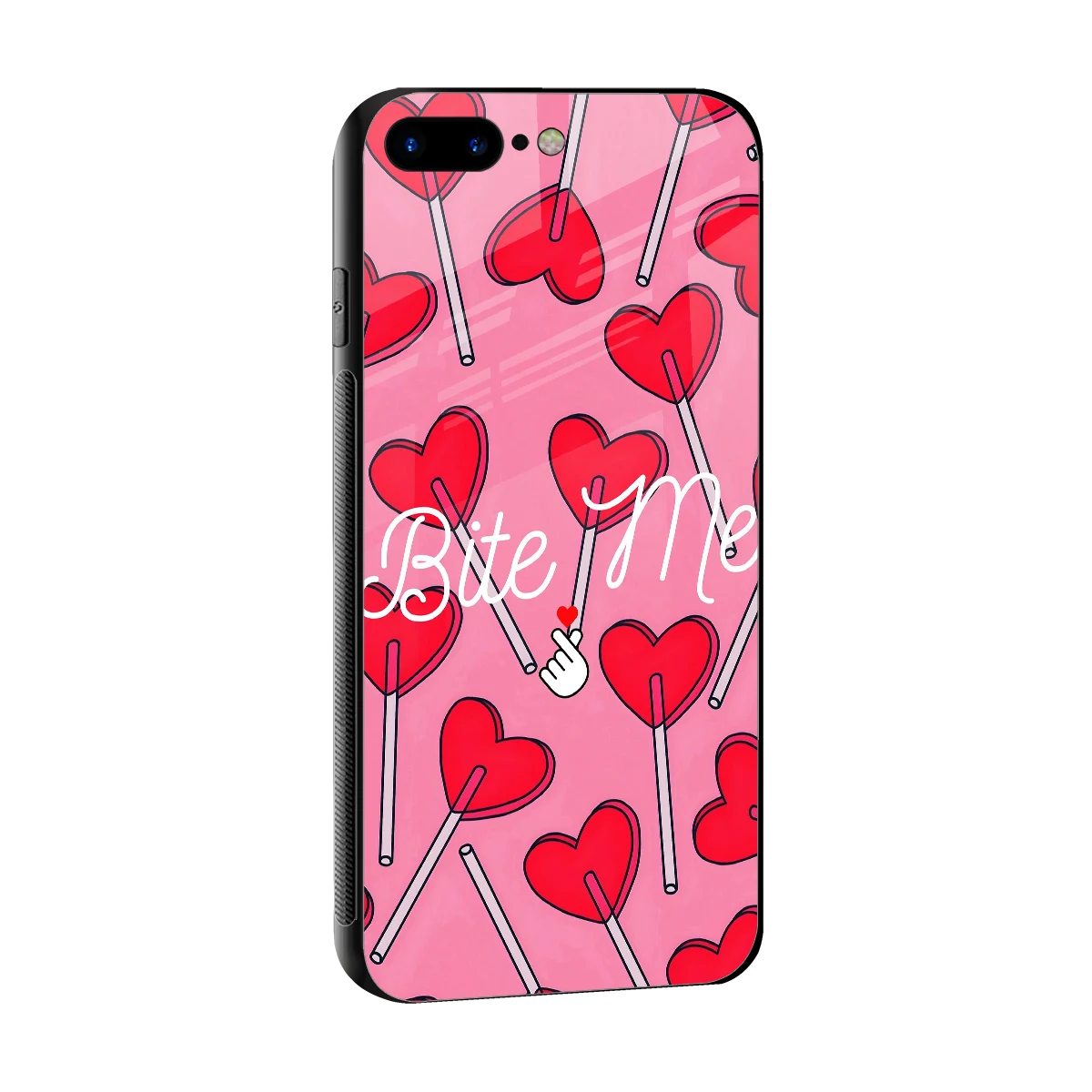 Bite Me sleek iphone 8 plus cover with tempered glass back and TPU edges