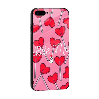 Bite Me sleek iphone 8 plus cover with tempered glass back and TPU edges