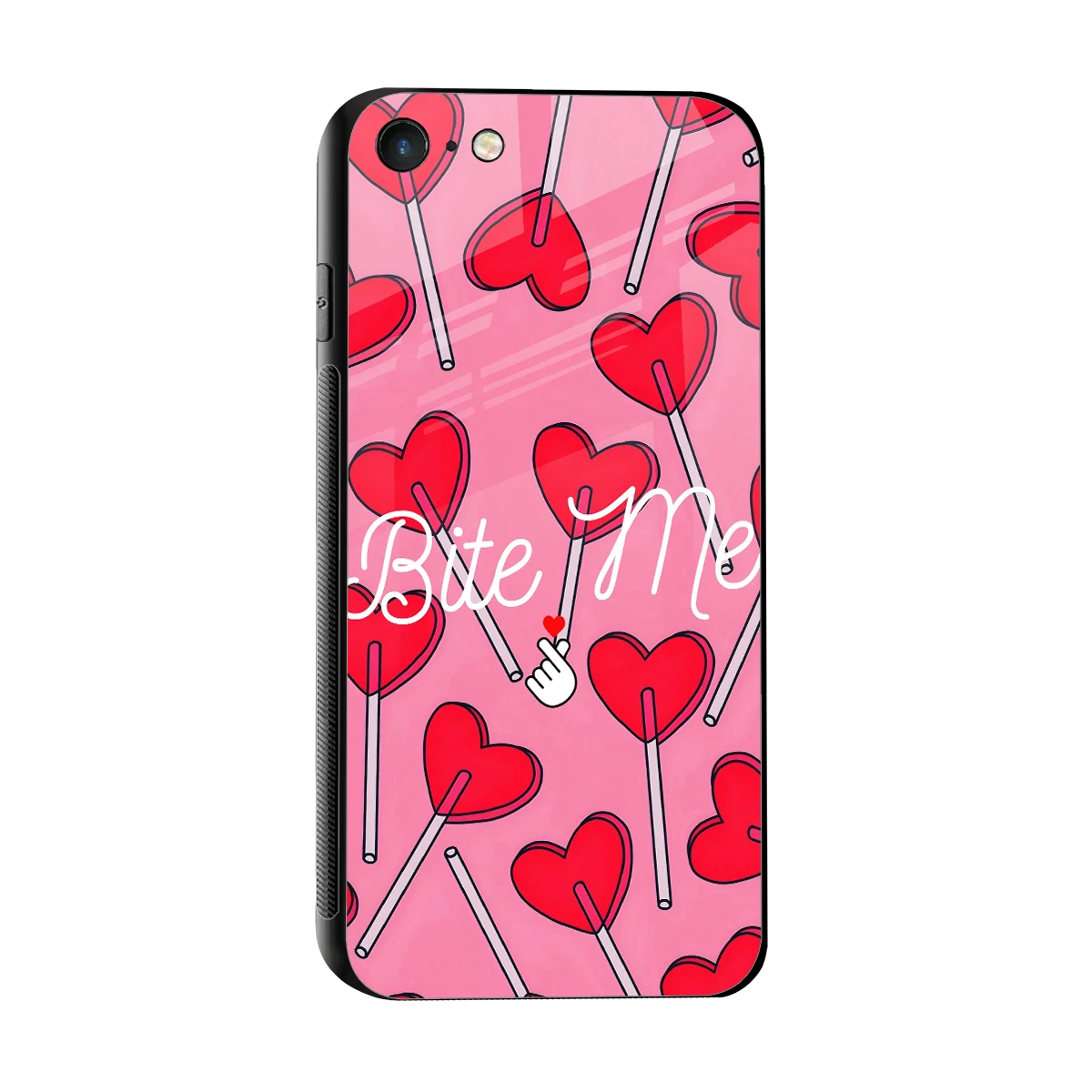 Bite Me sleek iphone 7 cover with tempered glass back and TPU edges