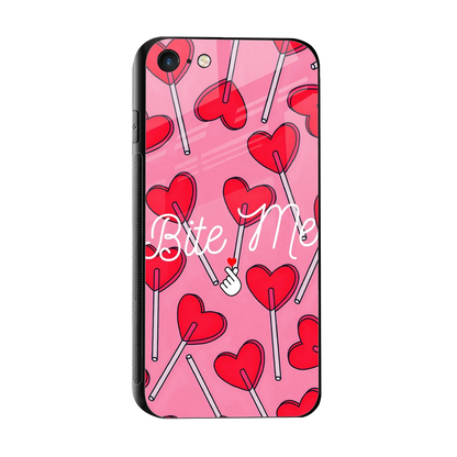 Bite Me sleek iphone 7 cover with tempered glass back and TPU edges