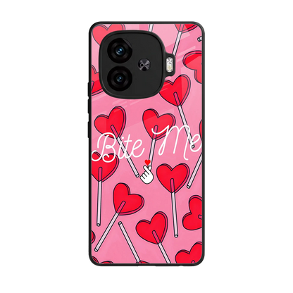 Bite Me back phone cover | glass case for iqoo neo 10r 5g