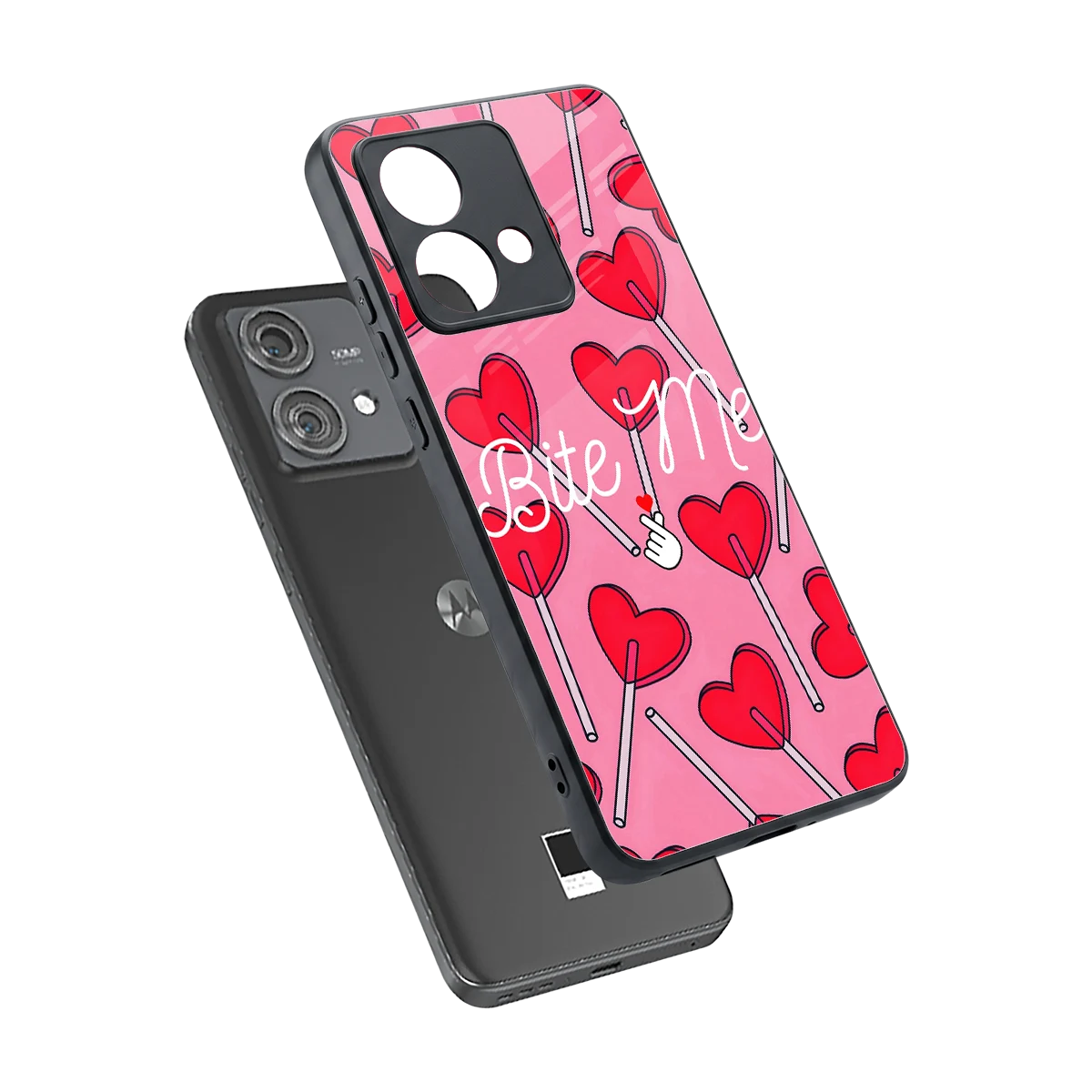 Bite Me sleek motorola edge 40 neo 5g cover with tempered glass back and TPU edges
