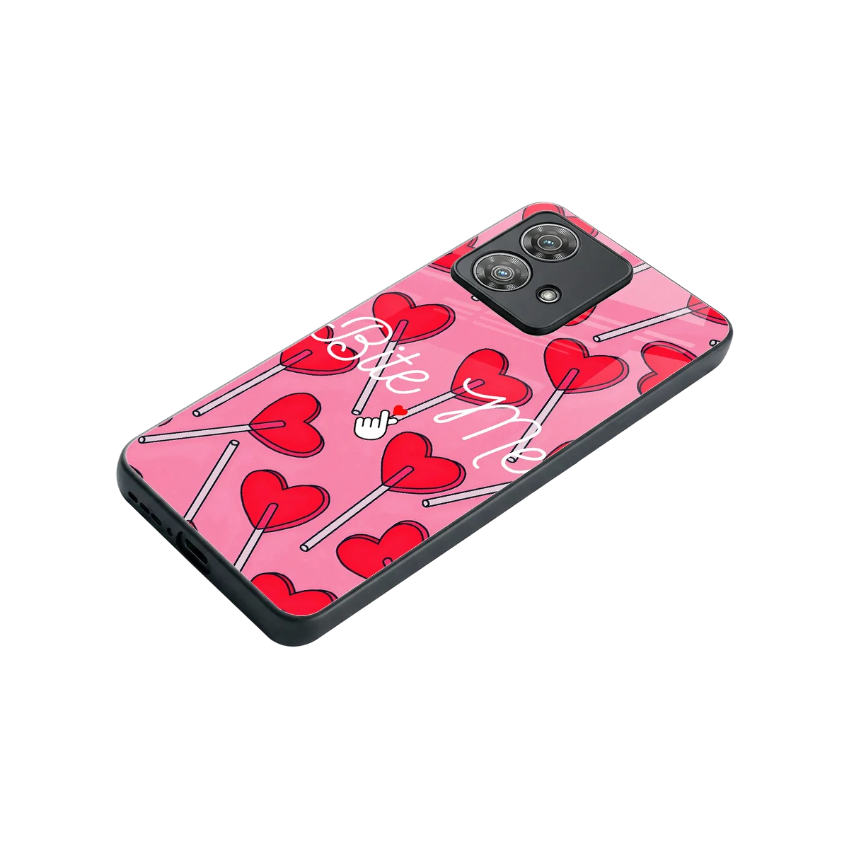 Bite Me stylish phone case for motorola edge 40 neo 5g | glossy glass and slim fit