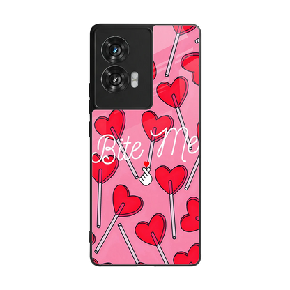 Bite Me back phone cover | glass case for motorola edge 50 fusion