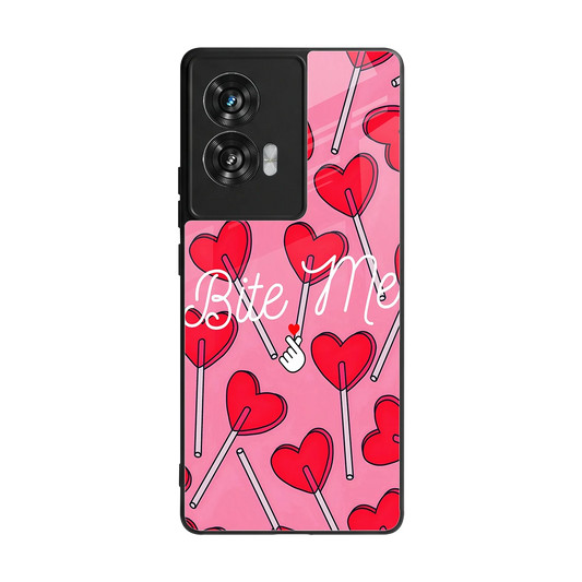 Bite Me back phone cover | glass case for motorola edge 50 fusion