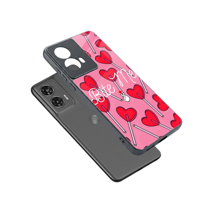 Bite Me sleek motorola edge 50 fusion cover with tempered glass back and TPU edges