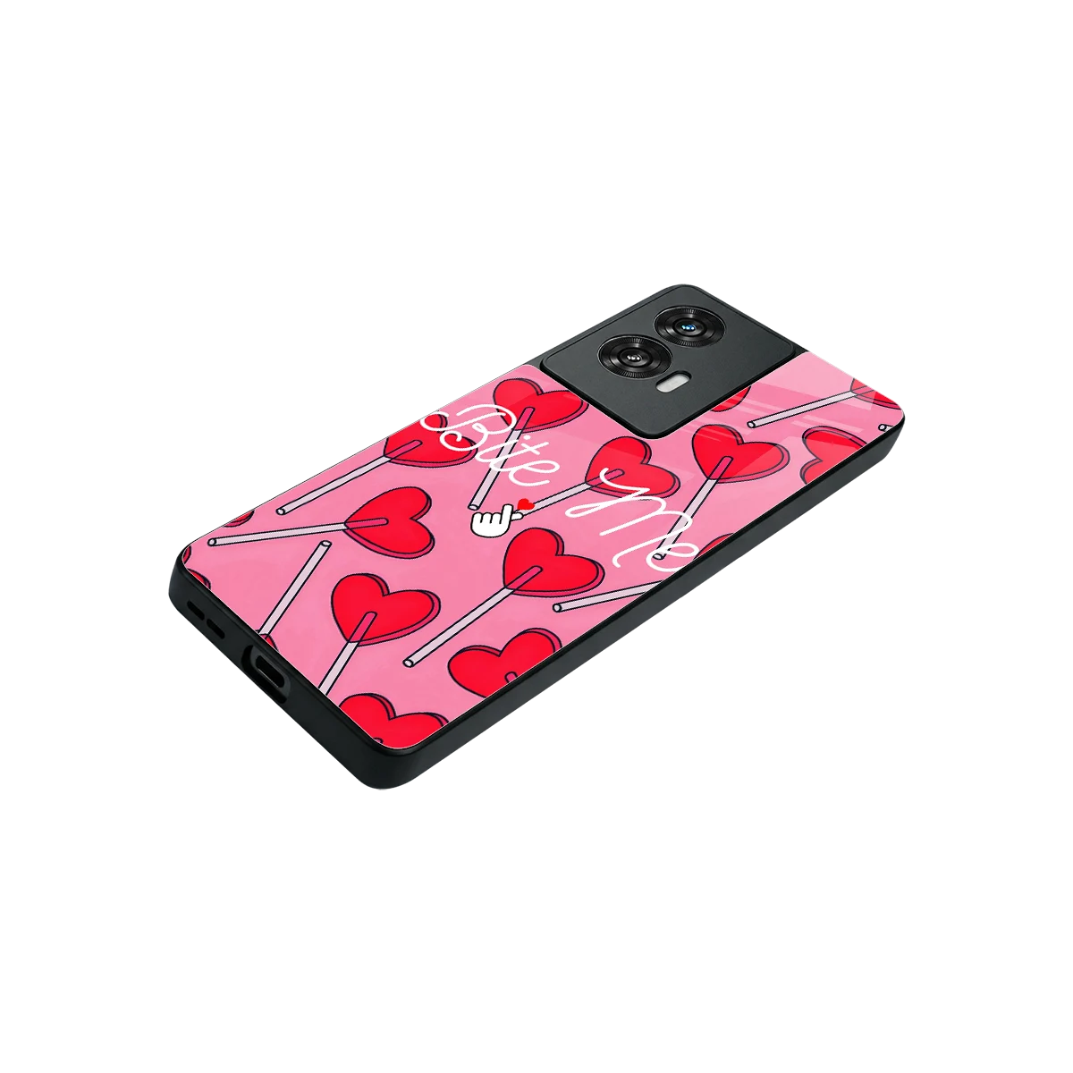 Bite Me stylish phone case for motorola edge 50 fusion | glossy glass and slim fit