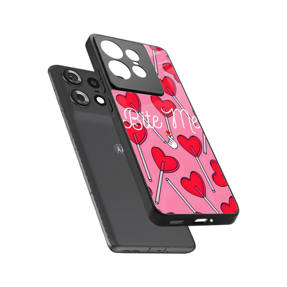 Bite Me sleek motorola edge 50 pro cover with tempered glass back and TPU edges