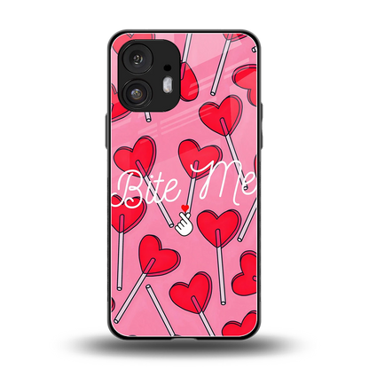 Bite Me back phone cover | glass case for nothing phone 2