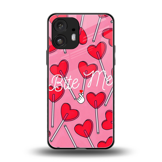 Bite Me back phone cover | glass case for nothing phone 2