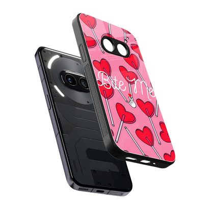 Bite Me sleek nothing phone 2a cover with tempered glass back and TPU edges