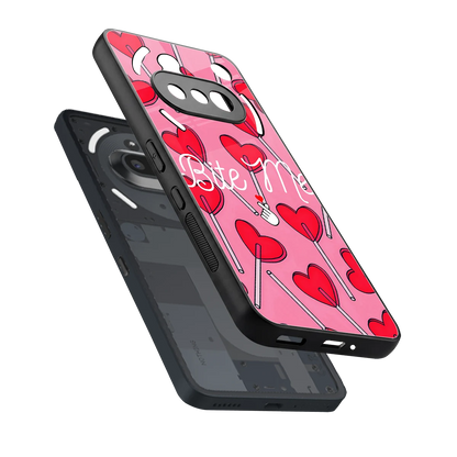 Bite Me sleek nothing phone 3a cover with tempered glass back and TPU edges