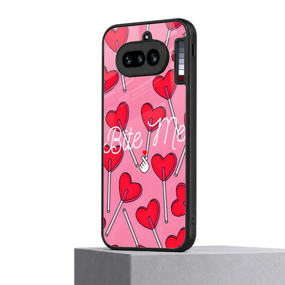 Bite Me nothing phone 4a mobile cover | shockproof glass phone case