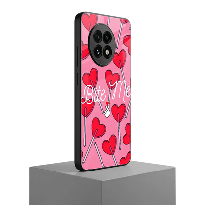 Bite Me oneplus 13r mobile cover | shockproof glass phone case