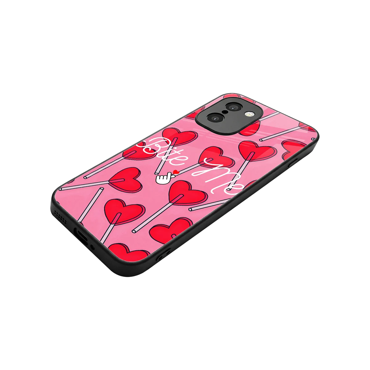 Bite Me stylish phone case for oneplus 15r | glossy glass and slim fit