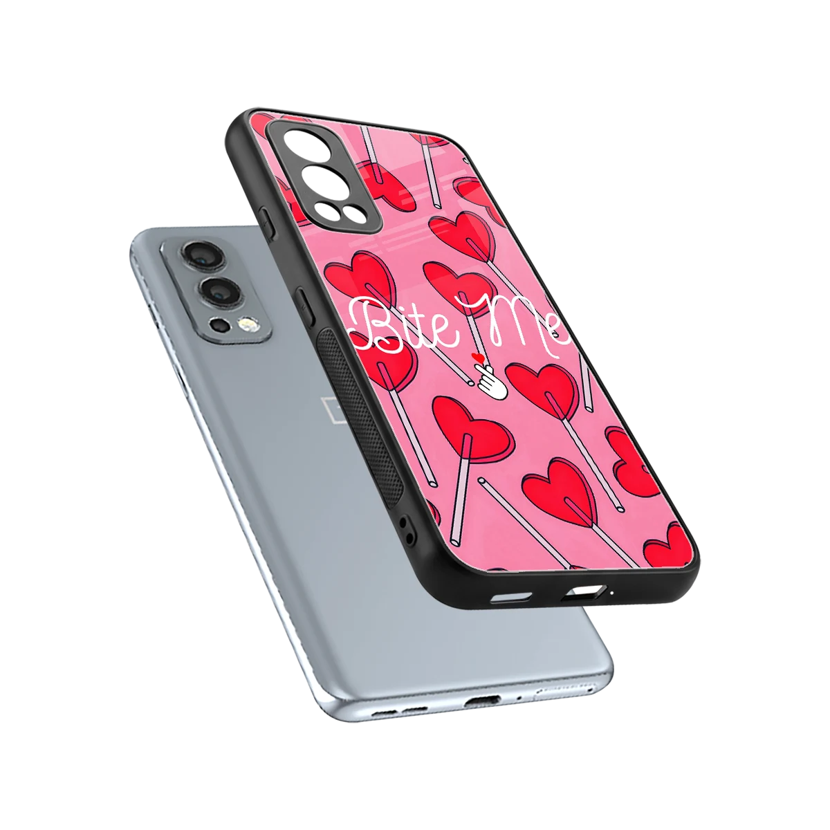 Bite Me sleek oneplus nord 2 cover with tempered glass back and TPU edges