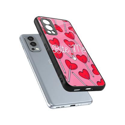 Bite Me sleek oneplus nord 2 cover with tempered glass back and TPU edges