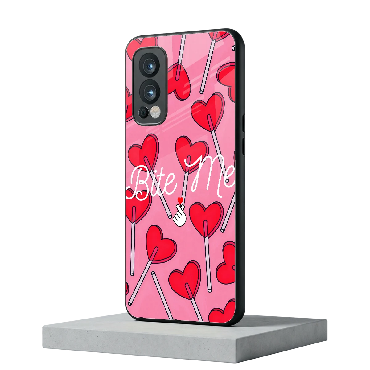 Bite Me oneplus nord 2 mobile cover | shockproof glass phone case
