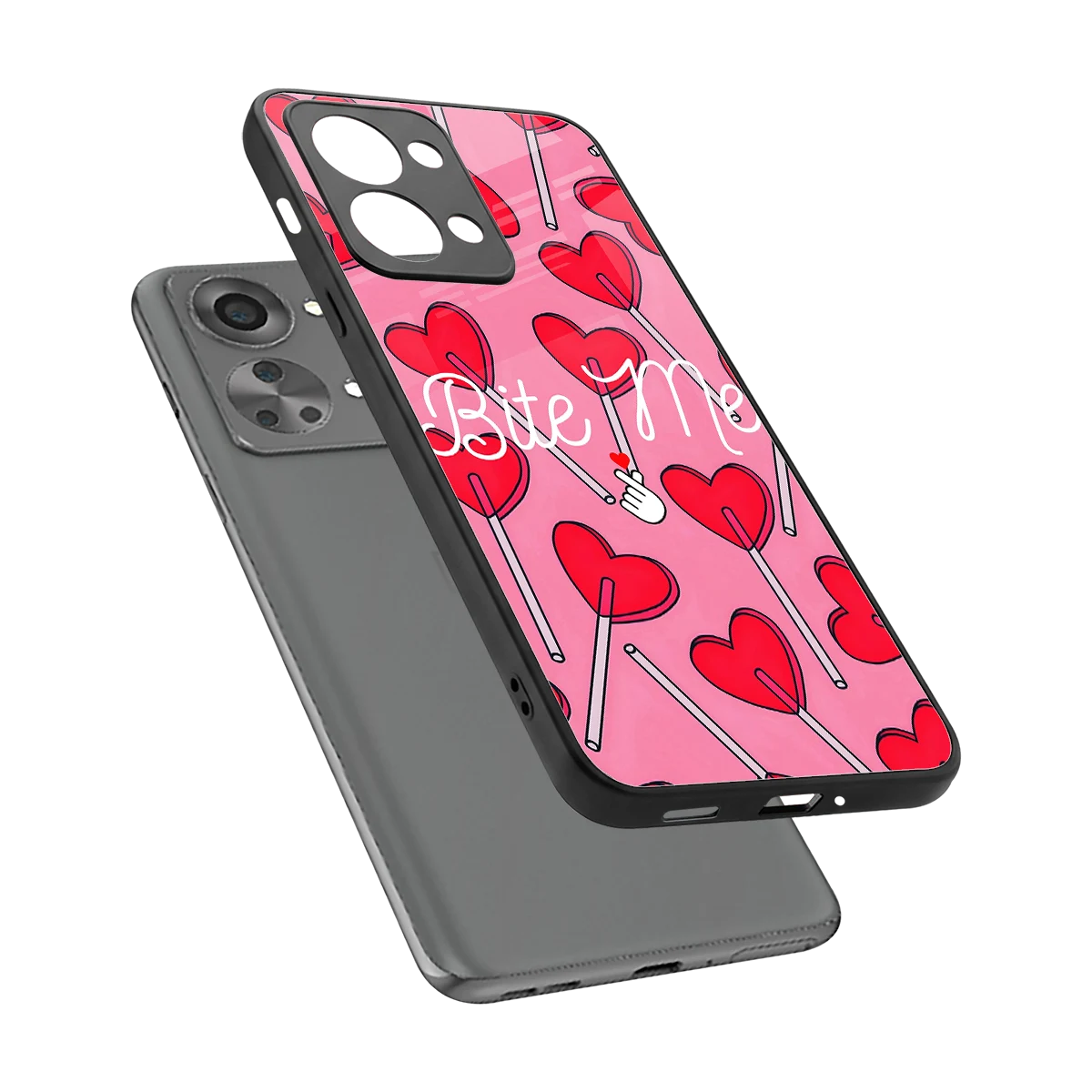 Bite Me sleek oneplus nord 2t cover with tempered glass back and TPU edges