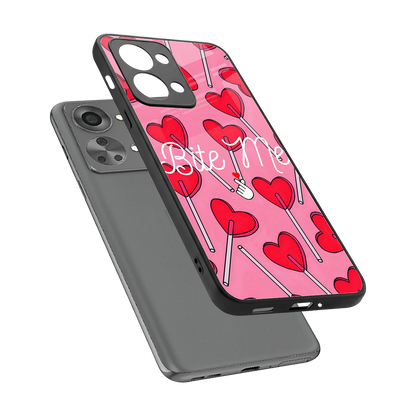 Bite Me sleek oneplus nord 2t cover with tempered glass back and TPU edges