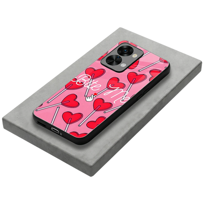 Bite Me stylish phone case for oneplus nord 2t | glossy glass and slim fit