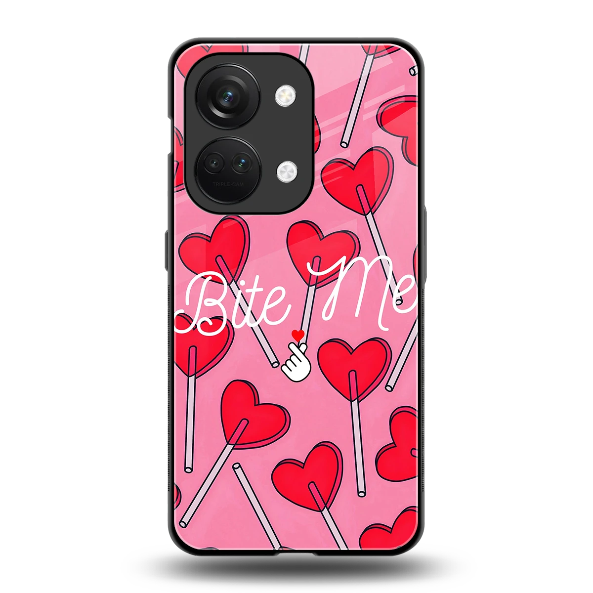 Bite Me back phone cover | glass case for oneplus nord 3