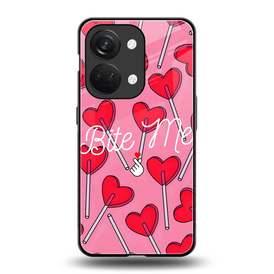 Bite Me back phone cover | glass case for oneplus nord 3