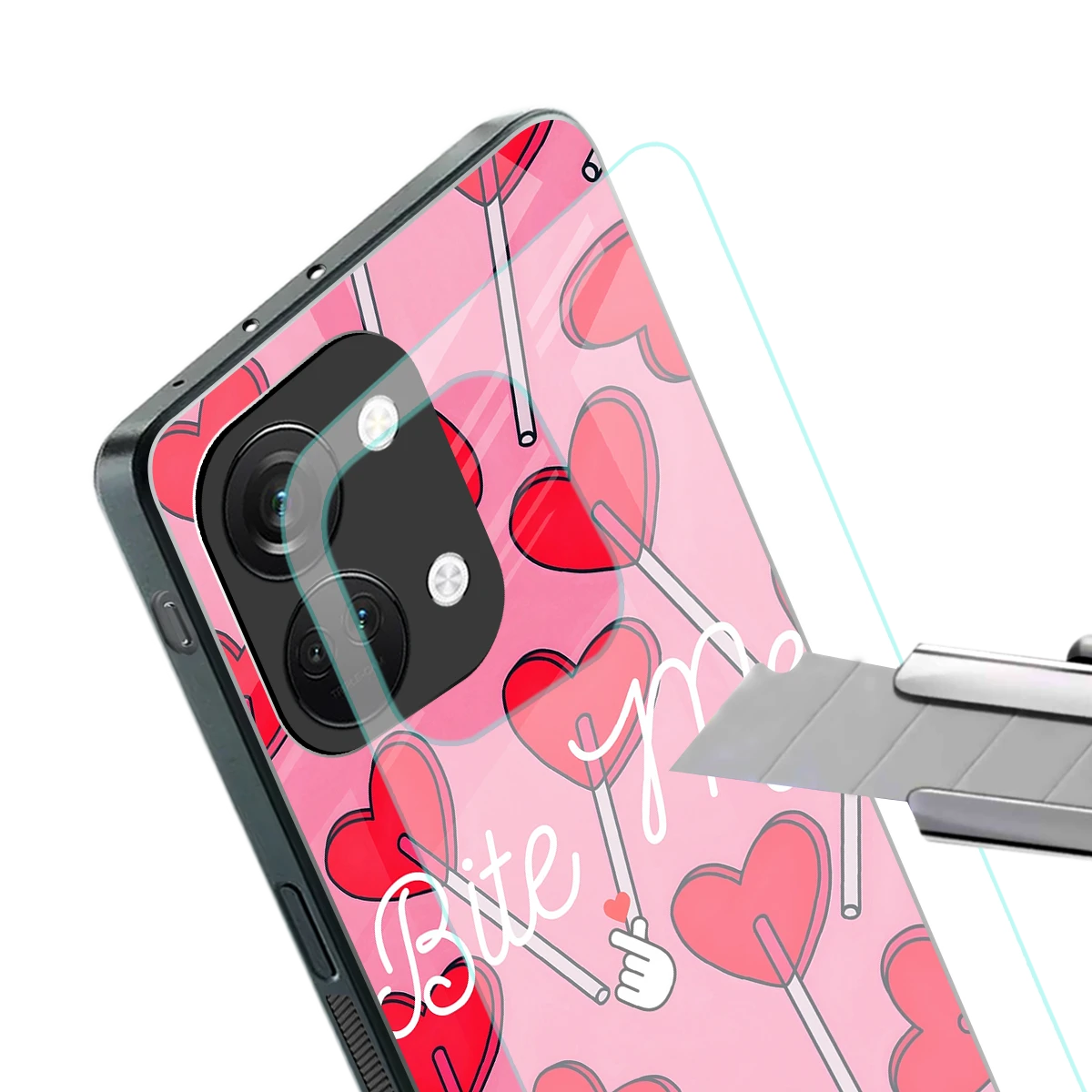 Bite Me stylish phone case for oneplus nord 3 | glossy glass and slim fit