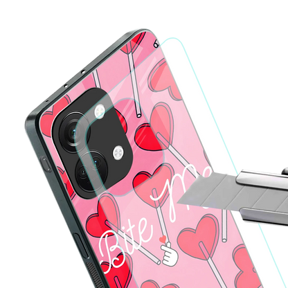 Bite Me stylish phone case for oneplus nord 3 | glossy glass and slim fit