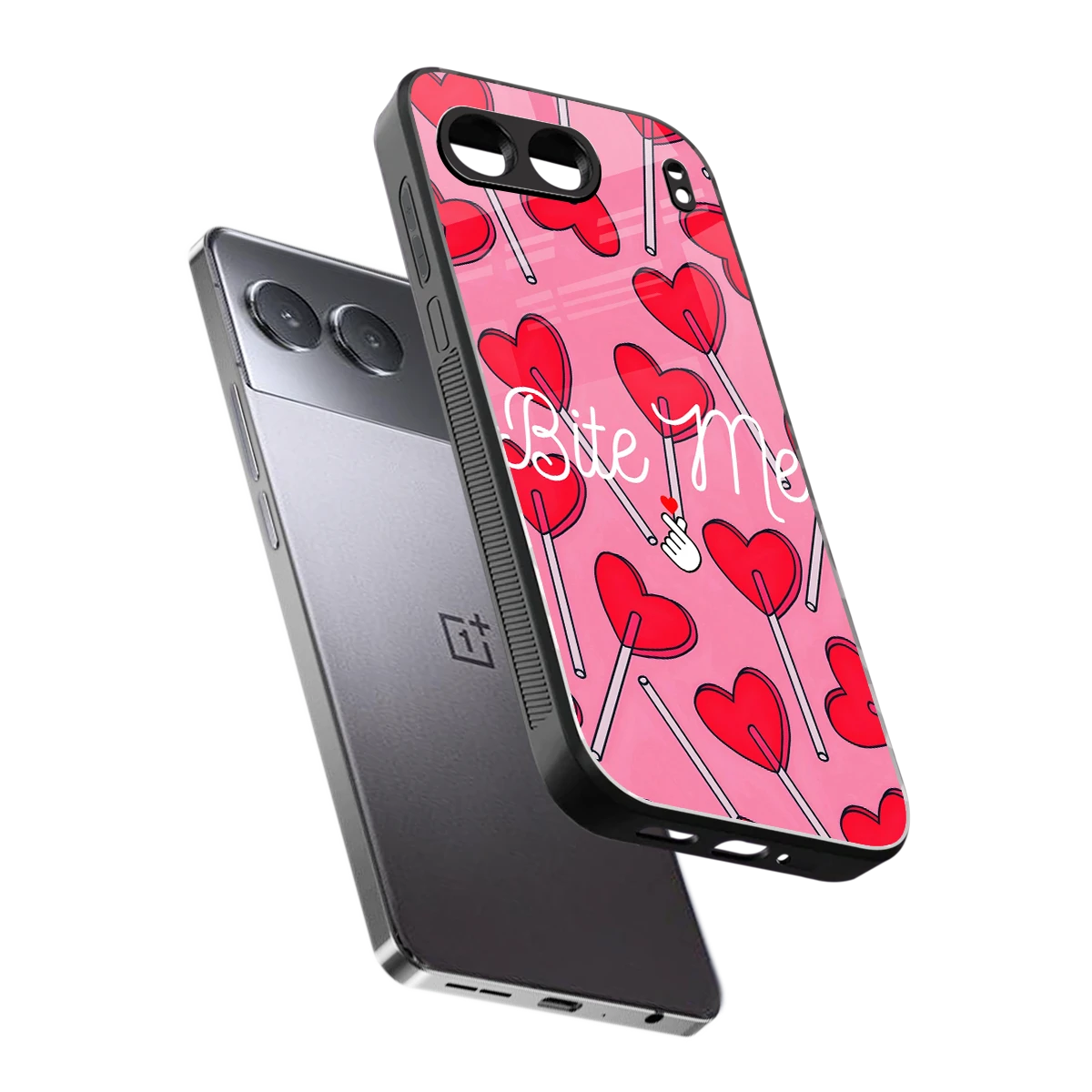 Bite Me sleek oneplus nord 4 cover with tempered glass back and TPU edges