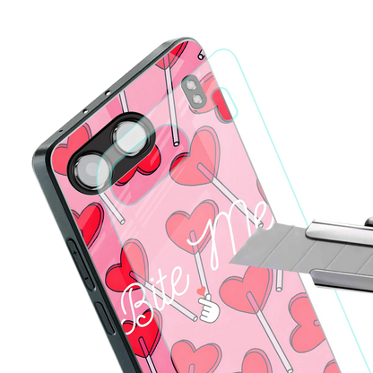Bite Me stylish phone case for oneplus nord 4 | glossy glass and slim fit