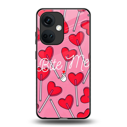 Bite Me back phone cover | glass case for oneplus nord ce 3