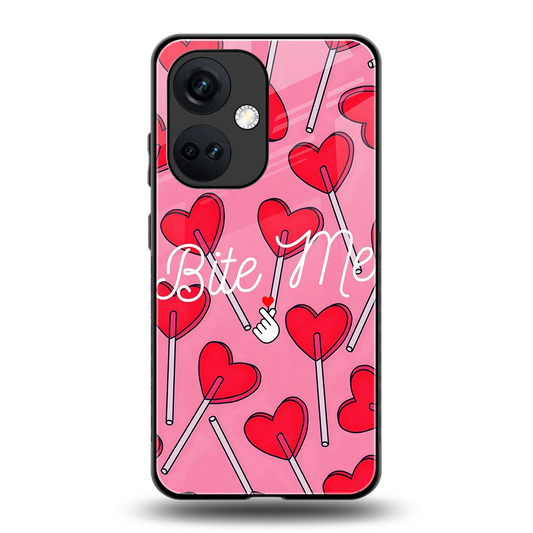 Bite Me back phone cover | glass case for oneplus nord ce 3