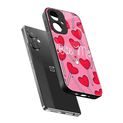 Bite Me sleek oneplus nord ce 3 cover with tempered glass back and TPU edges