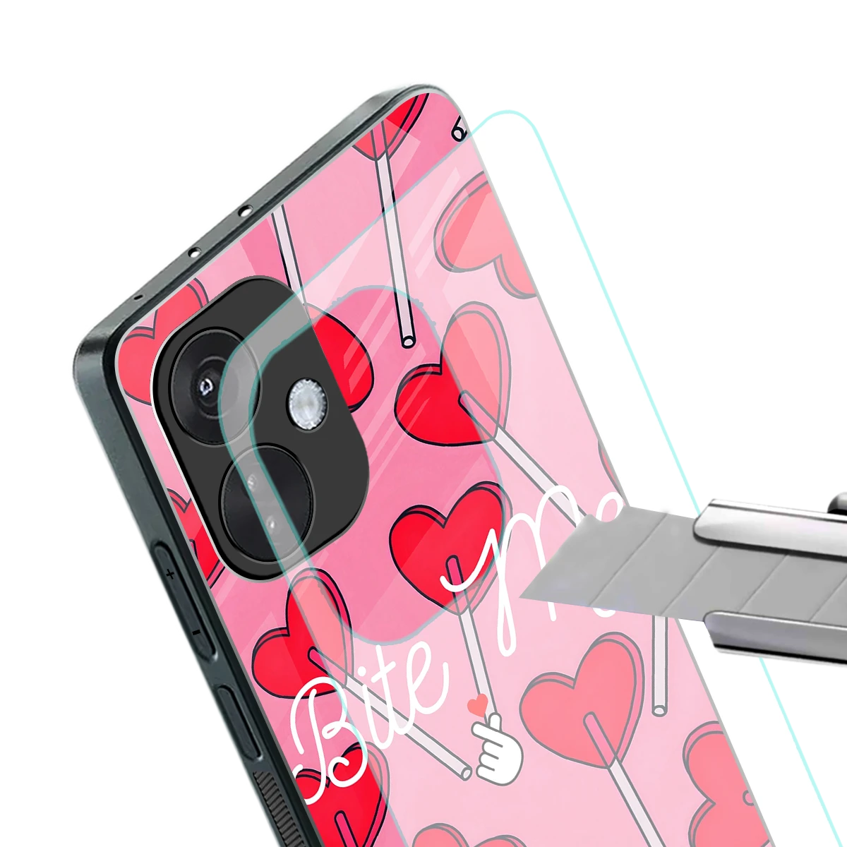 Bite Me stylish phone case for oneplus nord ce 3 | glossy glass and slim fit