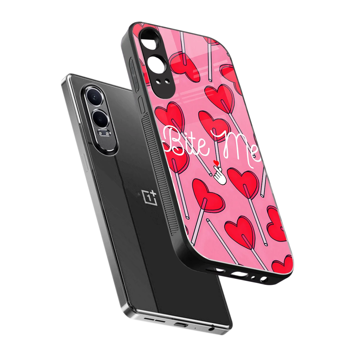 Bite Me sleek oneplus nord ce 4 lite cover with tempered glass back and TPU edges