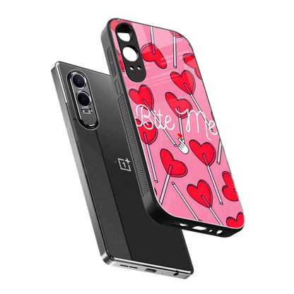 Bite Me sleek oneplus nord ce 4 lite cover with tempered glass back and TPU edges